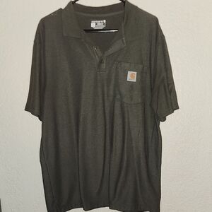 Carhartt Men's Army Green Polo Shirt sz L